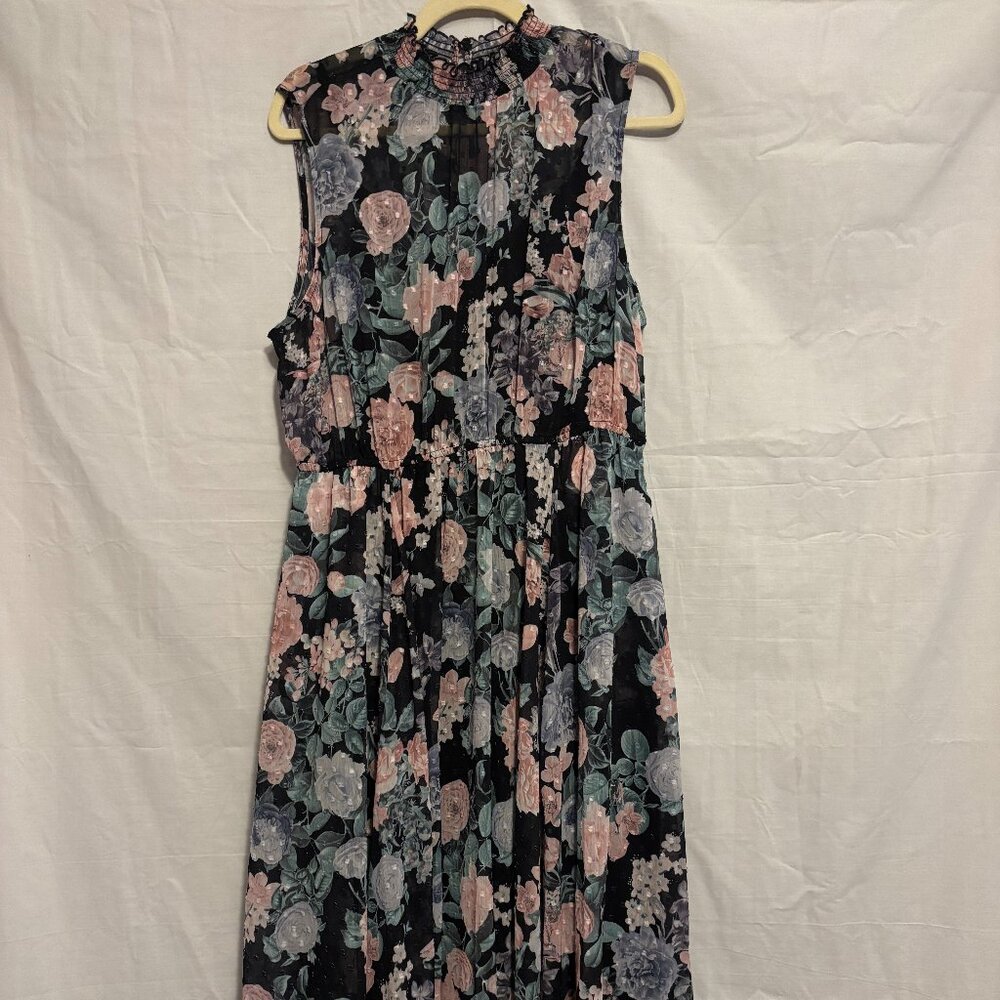 Torrid Midi Clip Dot Mock Neck Dress Sz 1